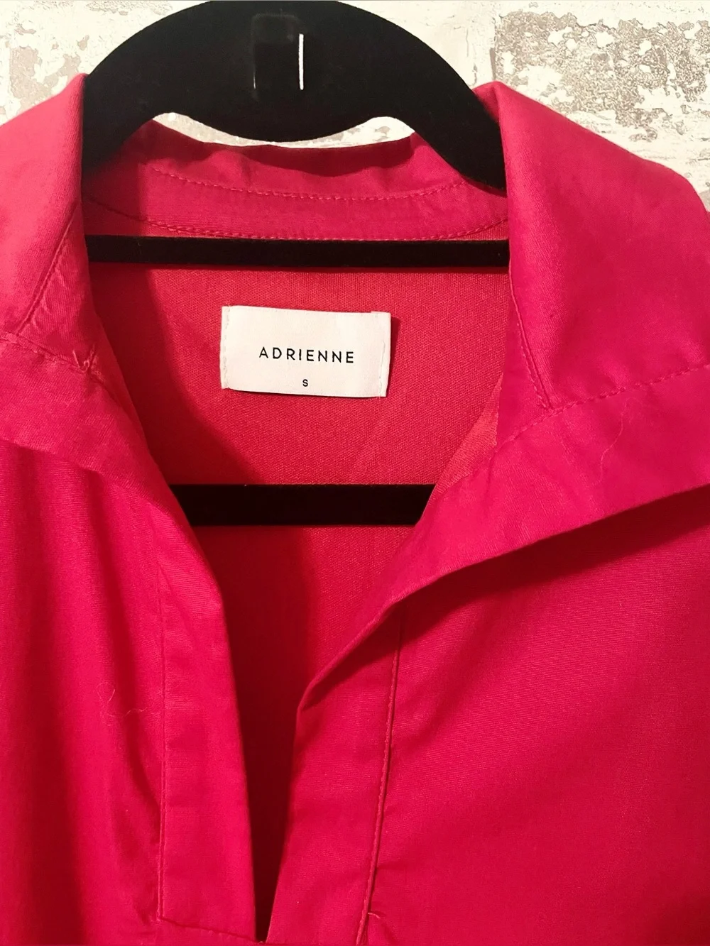 Red Puff Sleeve Cotton Mini Dress Cottagecore Summer Small USA 4th
